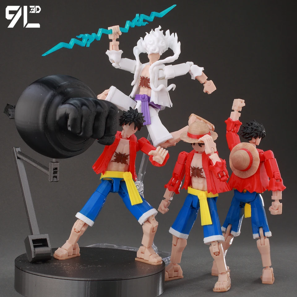 9L3D Printed Anime Characters Lucky 13 Zoro Dummy Action Figures