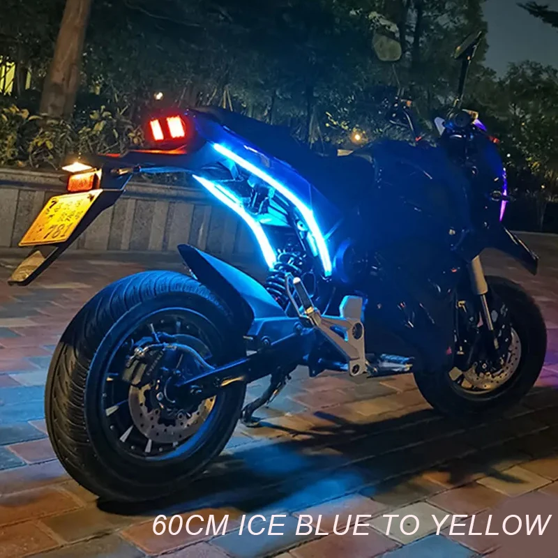2 stks motorfiets richtingaanwijzers led-dagrijverlichting achterlicht drl waterdichte decoratie strip rem vloeiend licht