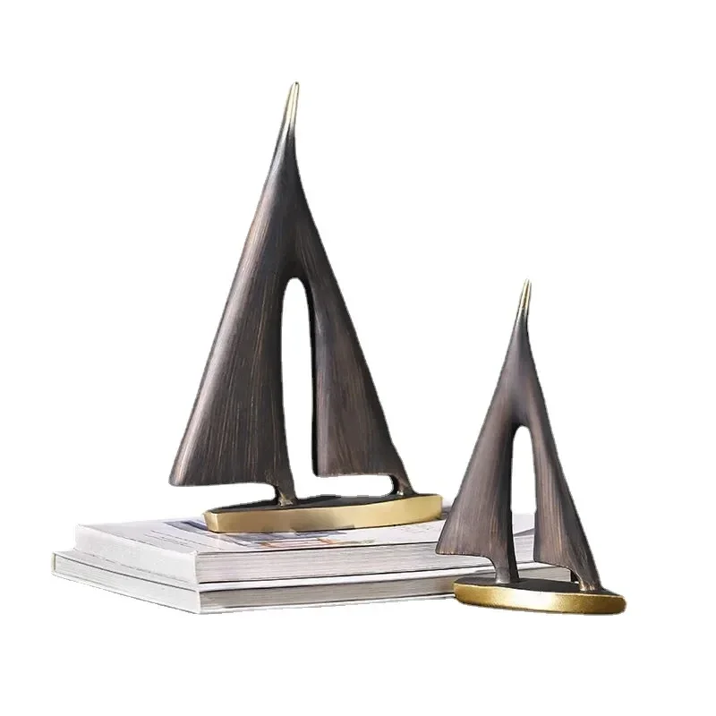

Sailboat Decoration Vintage Nordic Resin Ornaments TV Cabinet Porch Living Room Desktop Decorative Abstract Sailing Sculpture