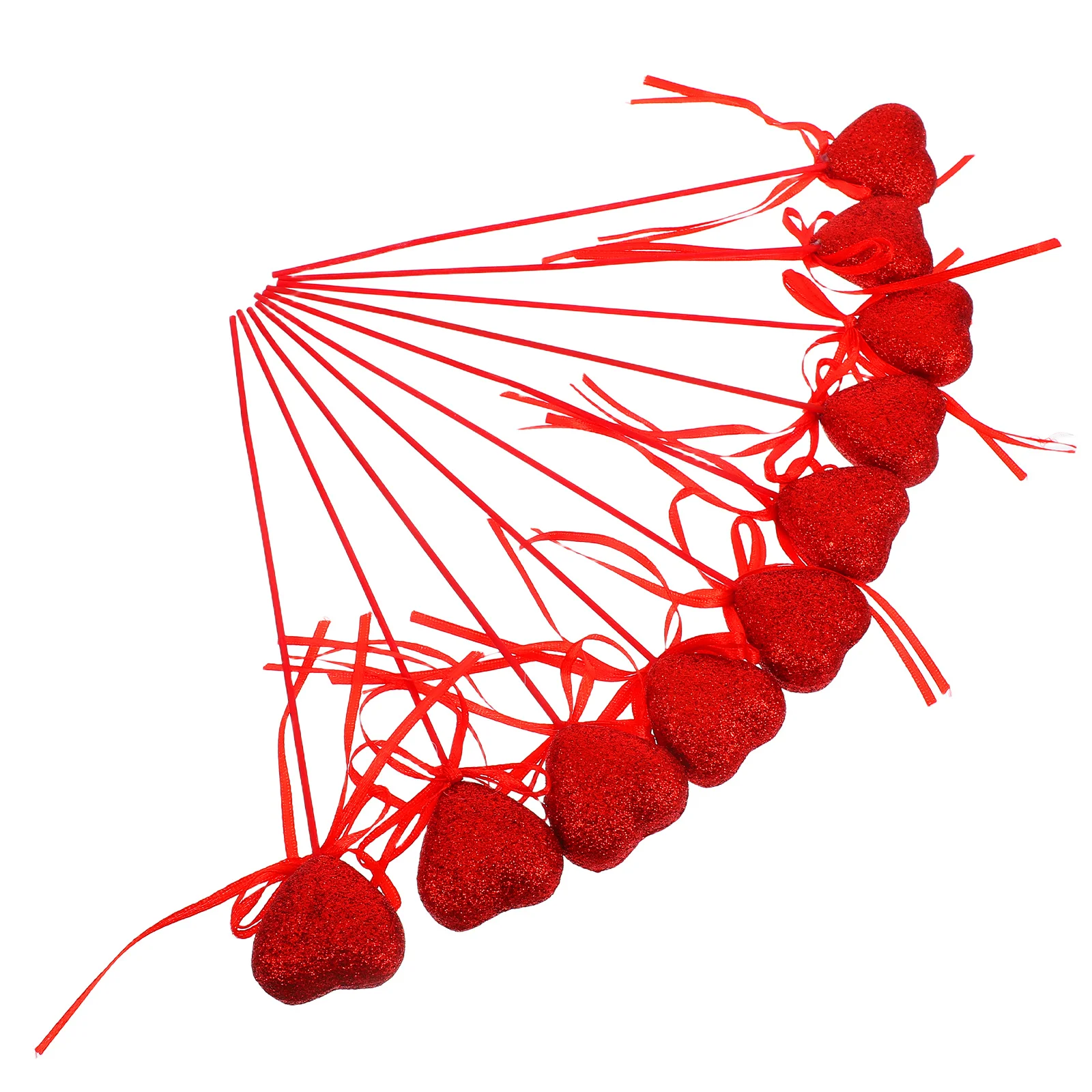 10 قطعة يختار القلب بريق القوس الجذعية لعيد الحب حفل زفاف عيد ميلاد كعكة توبر الديكور رغوة محور Diy بها بنفسك حلية