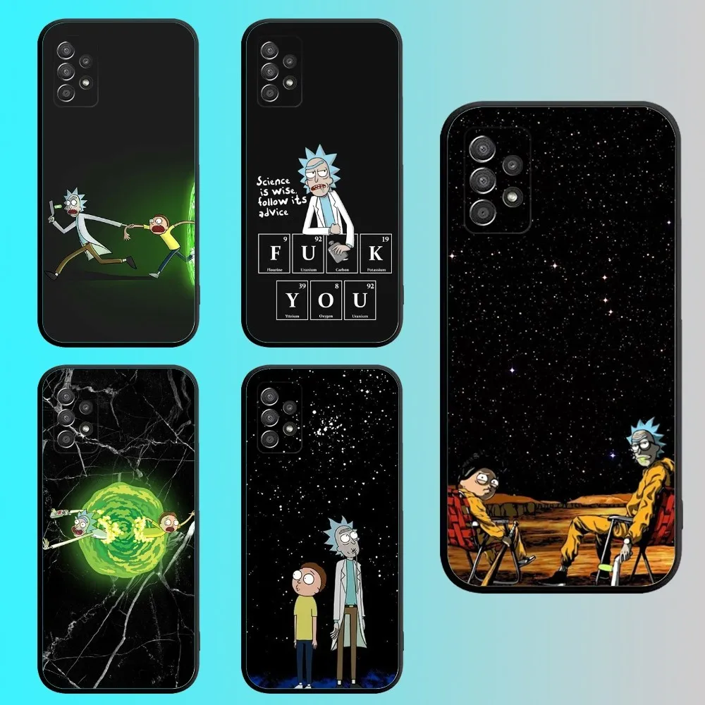 funny R-Ricks And M-Morties Phone Case For Samsung S 25,24,21,22,23,30,20,Ultra,Plus,Fe,Lite,Note,10,9,5G Black Soft