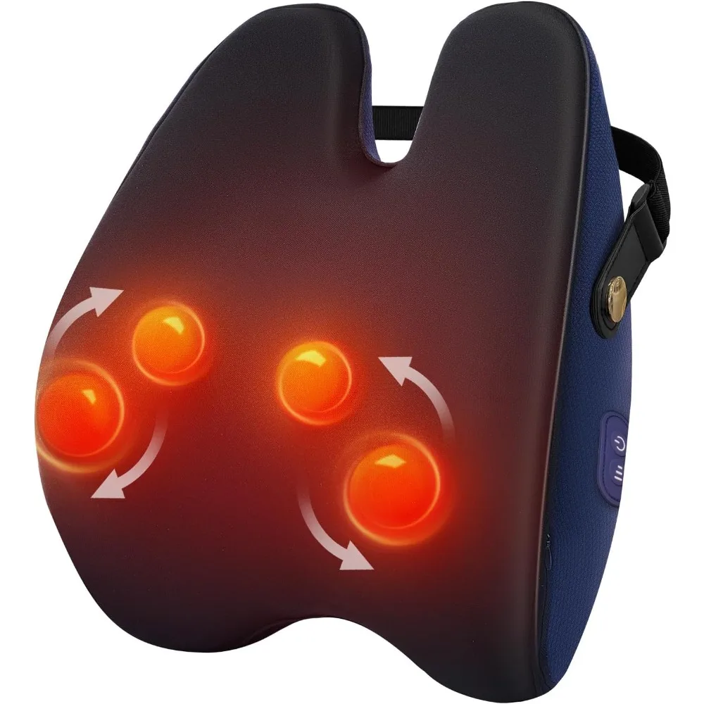 

Heating Shiatsu Massager for Neck and Back, Deep Kneading Pillow for Lower Back and Shoulder Relief
