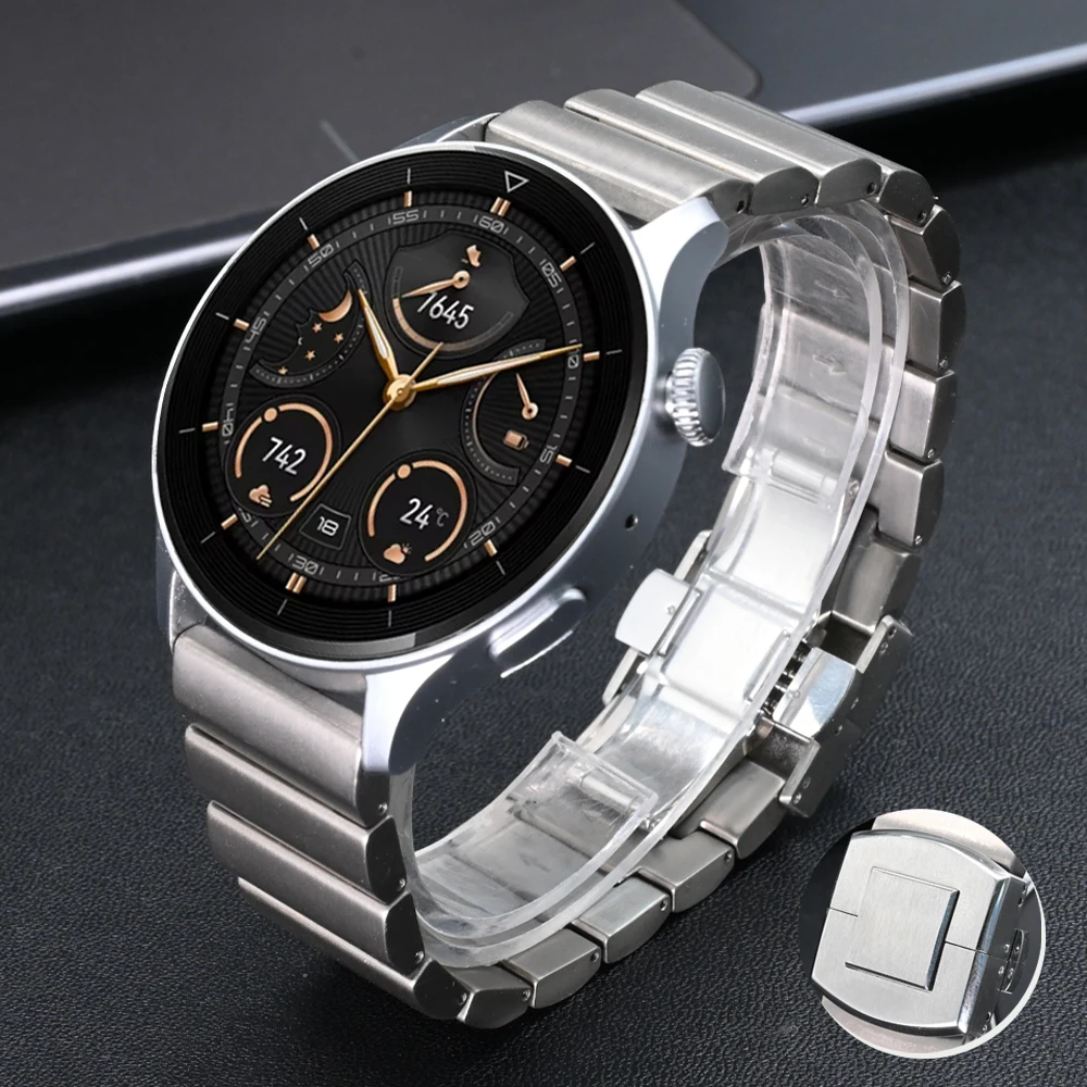 

22mm Titanium band for Huawei Watch 4 GT4 3 Pro 46mm 2e ultimate luxury men bracelet for Amazfit GTR 47mm Balance strap correa