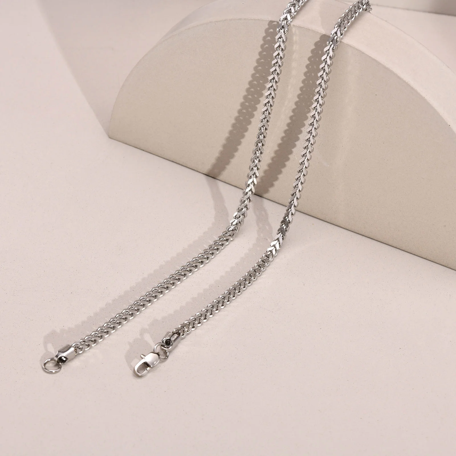 Franco Kette Halskette für Männer Jungen, 3mm dicke Edelstahl Halskette, männliche Kette Schmuck Geschenke – Detail 4