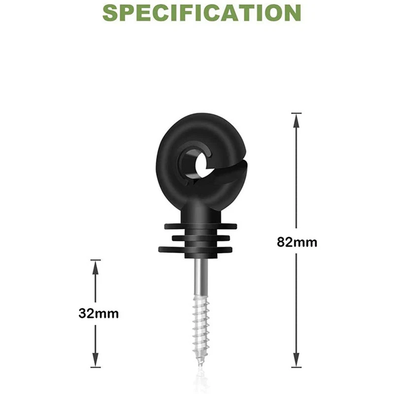 100Pcs Electric Fence Insulator Screw-In Insulator Fence Ring Post Wood Post Insulator,Livestock Fence Accessories