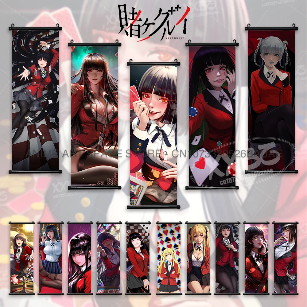 

Kakegurui Hanging Painting Jabami Yumeko Home Decorative Picture Compulsive Gambler Anime Poster Meari Saotome Wall Art For Room