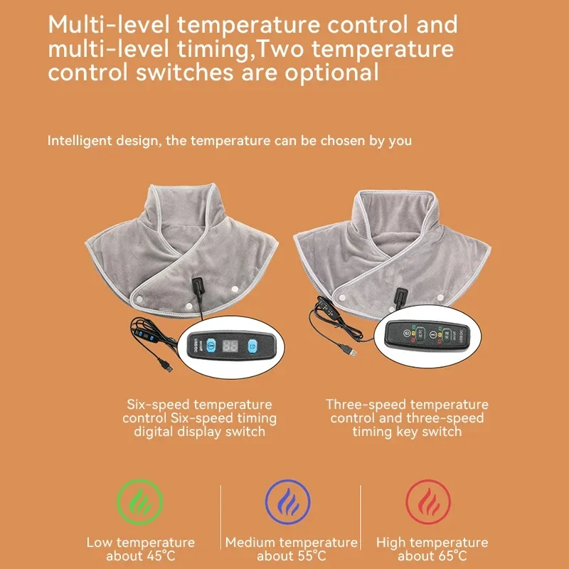 Almohadilla calefactora para el cuello, masajeador eléctrico USB para aliviar el dolor de espalda, herramienta de compresión para el calentamiento de la fatiga