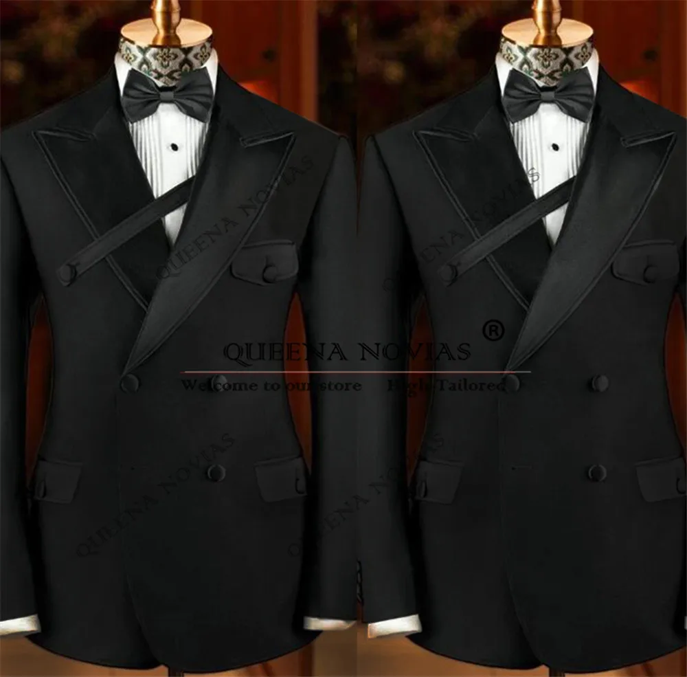 

Classic Business Suit Men For Wedding Double Breasted Jacket Pants 2 Pieces Man Banquet Party Dresses Customized Prom Tuxedos