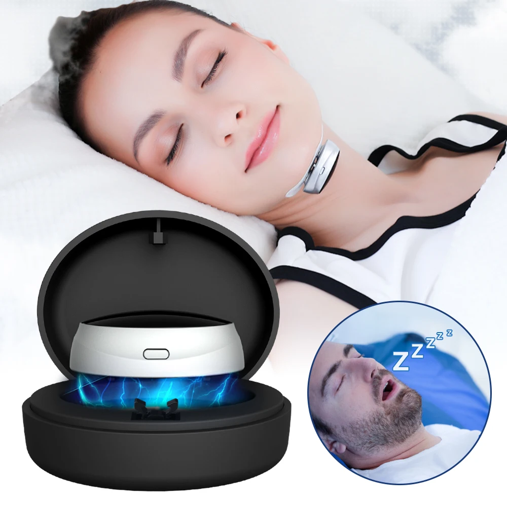 Dispositivo intelligente Anti russare TENS Pulse Snore Stopper soluzione efficace aiuto per il sonno riduzione del rumore portatile salute sonno