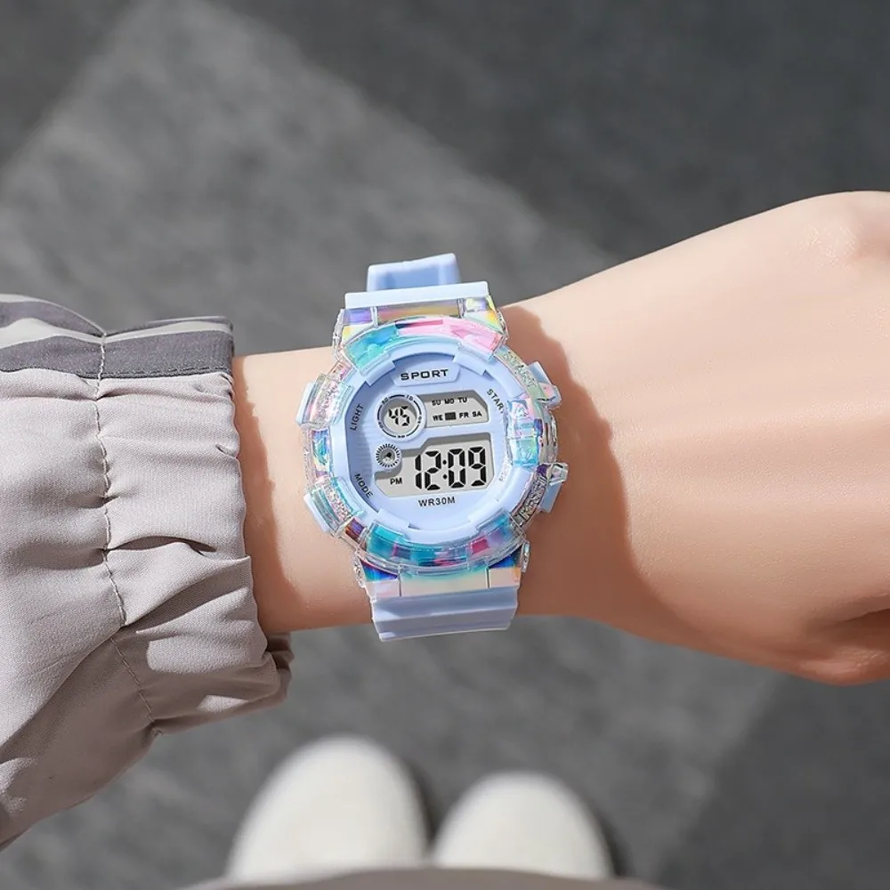 Immagine 6: Orologi sportivi impermeabili per bambini, quadrante luminoso, luce notturna, orologio sportivo, funzione sveglia, orologio digitale a LED per ragazzi e ragazze
