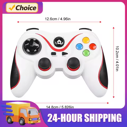 V8 2.4G Wireless Game Controller Gaming Controller BT Wireless Gamepad Dual Vibration for Android/iOS/PC/PS3/Switch/Mobile Phone