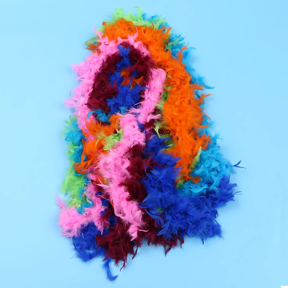 

6 pcs Decorative Strips Boas Craft Trim Fringe for Party Costume Accessory Theme Masquerade Natural Turkey Plume 40g