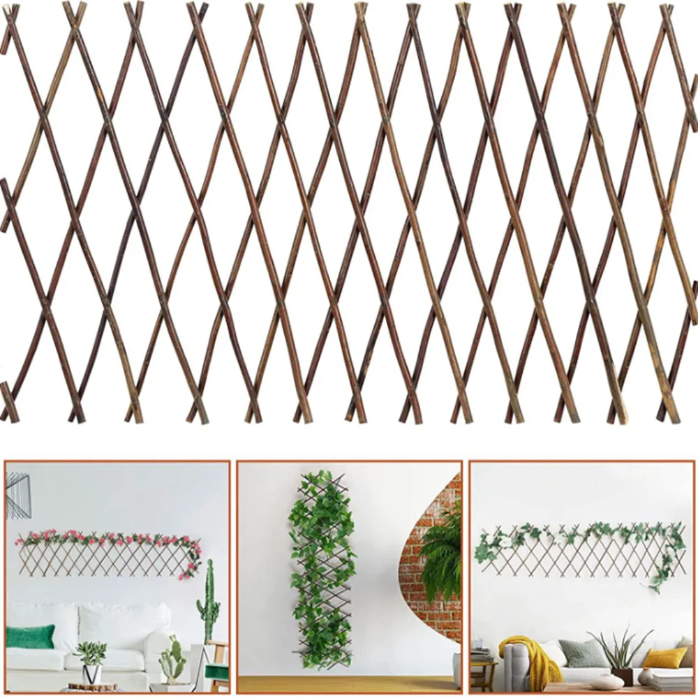 

Expandable Plant Climbing Lattices Trellis Wooden Fence Screen Willow Fencing for Climbing Plants Support