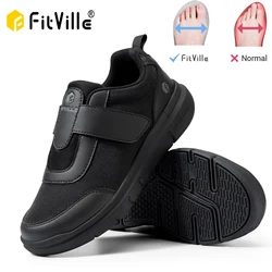 Fitville 남성용 초광폭 당뇨병 신발, 부은 발 신경병증, 당뇨병 통증 완화, 경량 워킹 캐주얼 신발