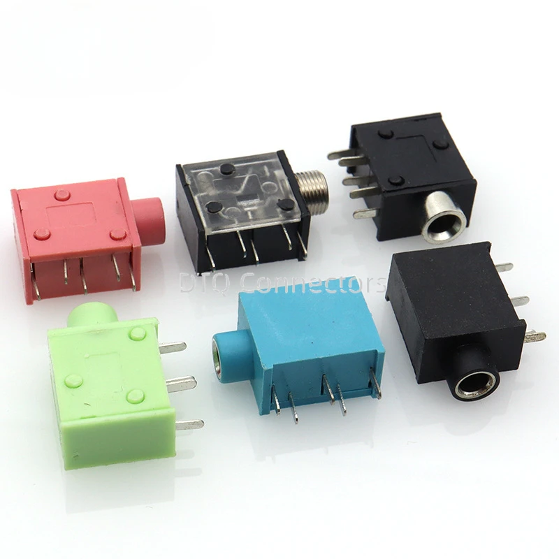 10Pcs 3.5mm Stereo Jack Socket Audio Jack Connector PCB PJ-325C PJ325C Metal Head