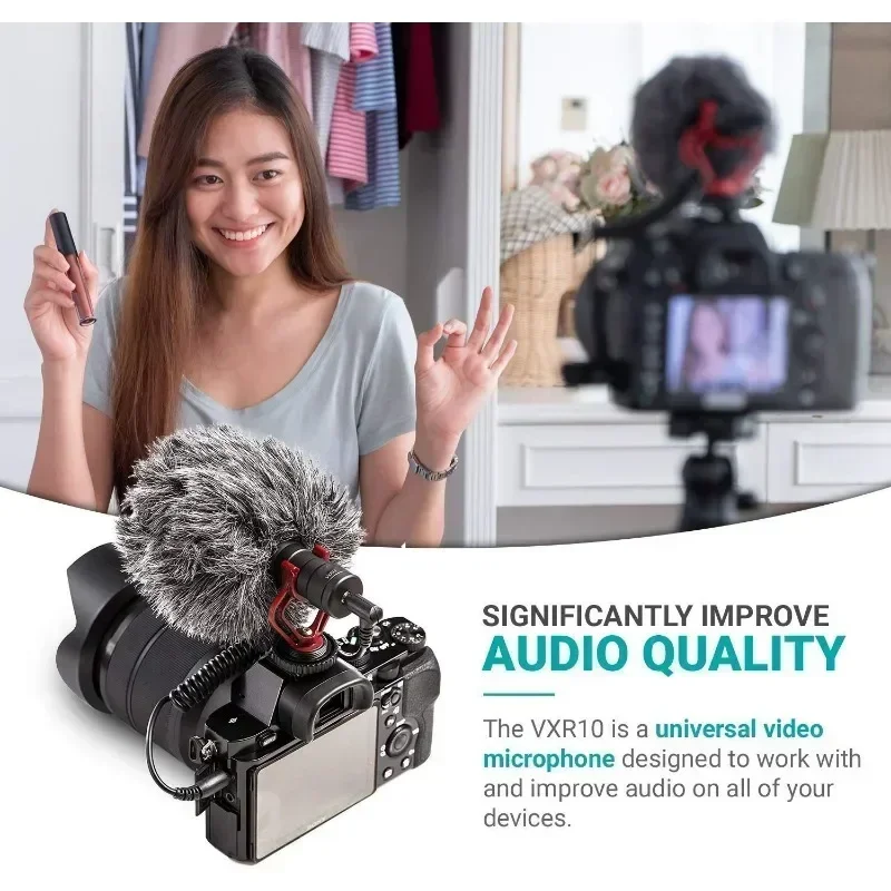 Mini Shotgun Microphone Wired Condenser Mic for Video Recording and Live Interview Camera & Phone External Video Micro