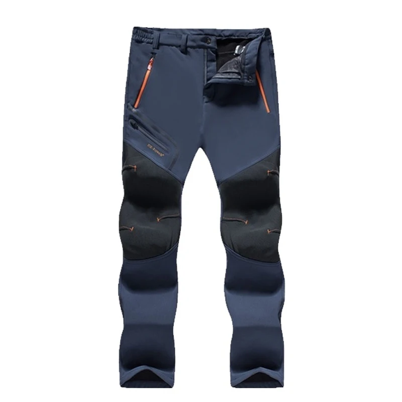 Pantalones de Trekking impermeables para hombre, ropa de Acampada, Escalada, pesca, esquí, Softshell, forro polar grueso y cálido, largo, para exteriores, L-6XL