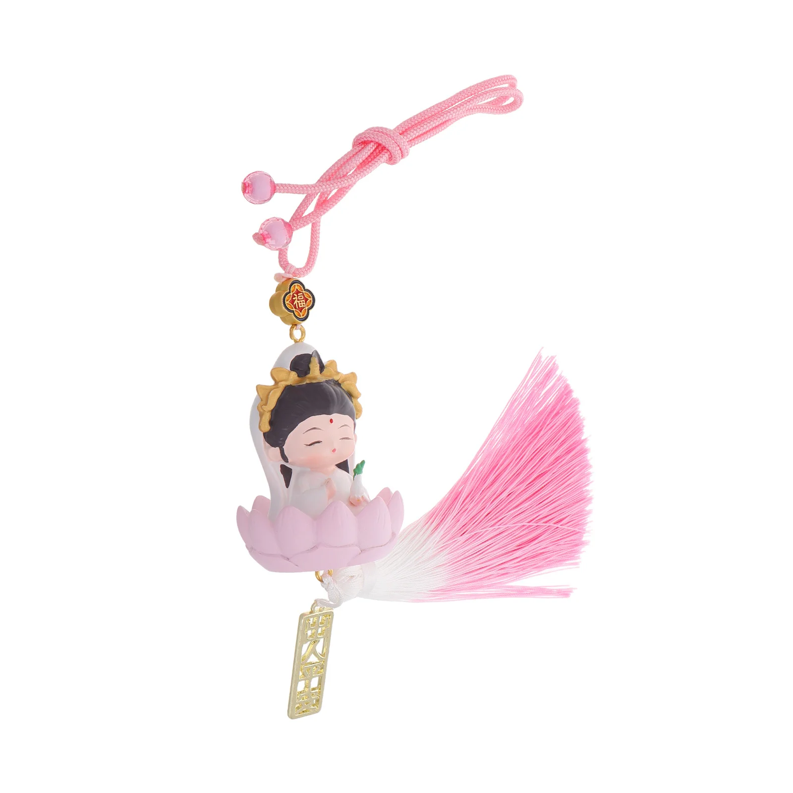 

Guanyin Car Hanging Pendant Cute Rear View Mirror Accessories for Women Creative Auto Interior Decor Charming Vehicle Ornament