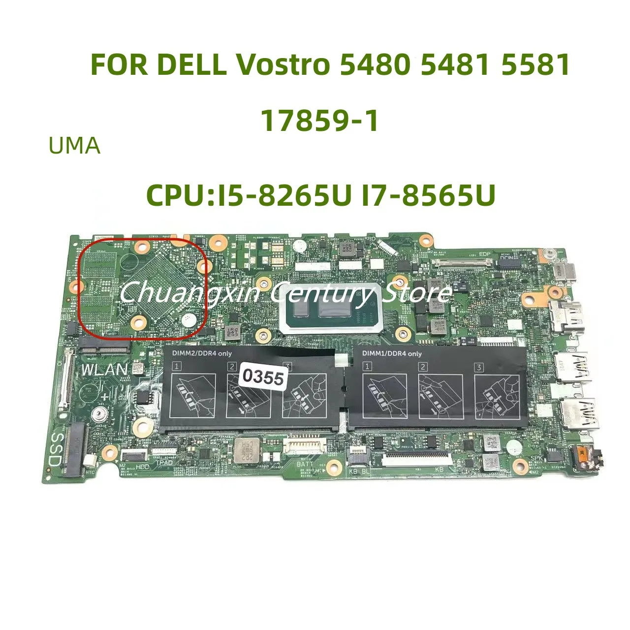 placa principal para laptop dell adequado para dell vostro 5481 5581 cpu i58265u i79565u uma 178591 teste ok shipping 01