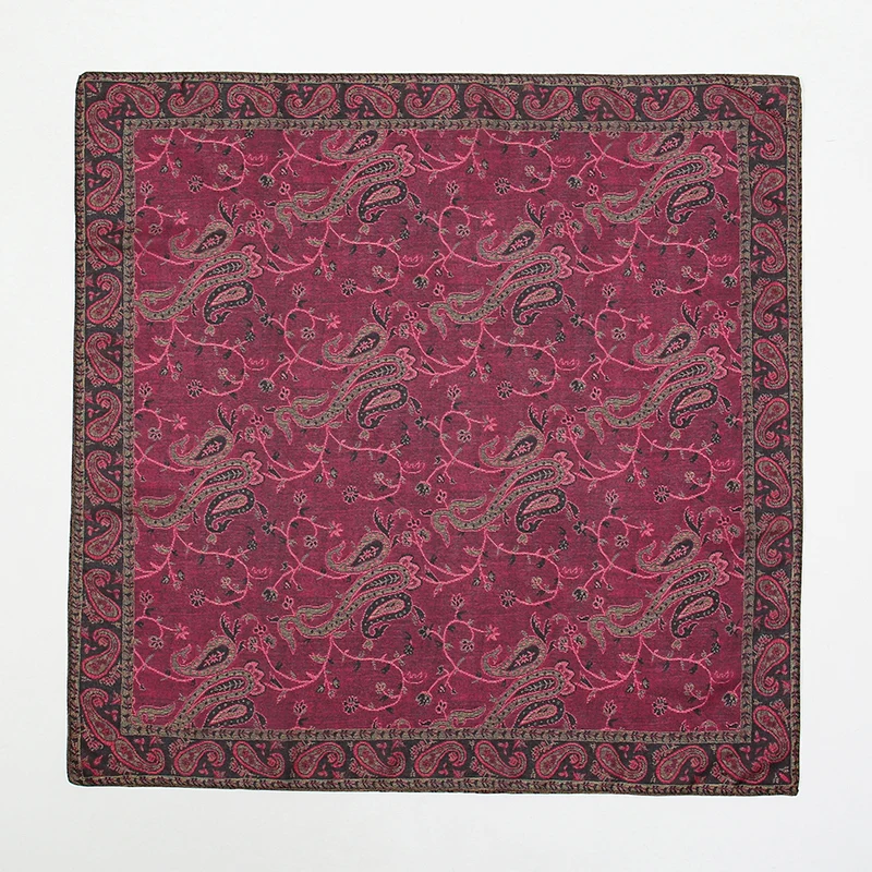 Syal Sutra Mewah 70*70Cm Ikat Kepala Selendang Wanita Gambar Cetak Paisley Retro Persegi Syal Rambut Kecil Jilbab Sapu Tangan Wanita