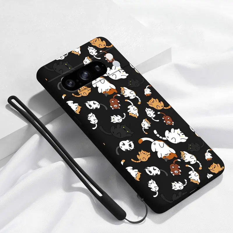 Pixel 8Pro Lively Kitty Bracelet Silicone Phone Case For Google Pixel 8Pro 8 8A 5 3XL 3A 4 4A 5 9 9Pro 6 6A 7 7A 9ProXL Cover