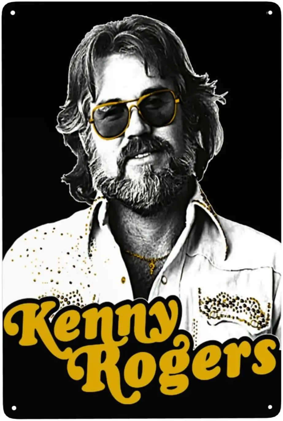 Kenny Singer Rogers Metal Signs Wall Art Decor Tin Sign 8x12inch for Outdoor & Indoor Wall Decor Home Bar Garage