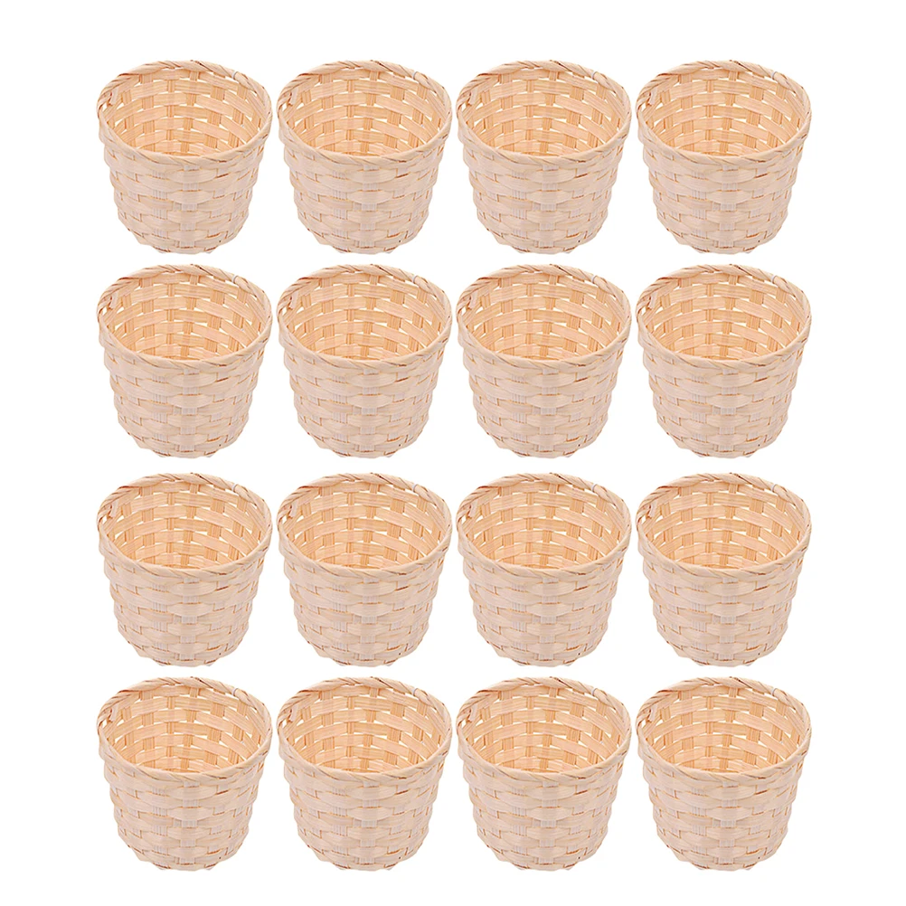 

16 Pcs Flower Basket Woven Basket Large Size Home Decor Farmhouse Organizer Snack Food Storage Woven Vase Container