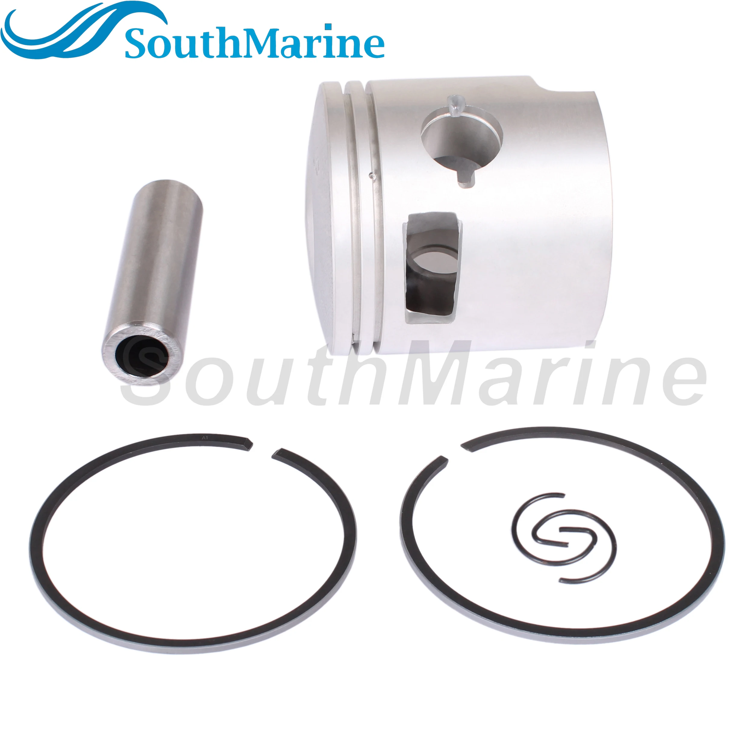 Boat Engine 61N-11631-00-95 STD 18-4144 Piston Set & 61N-11603-00 18-3957 Ring for Yamaha 25HP 30HP C30ELR C30MLH, 72mm STD