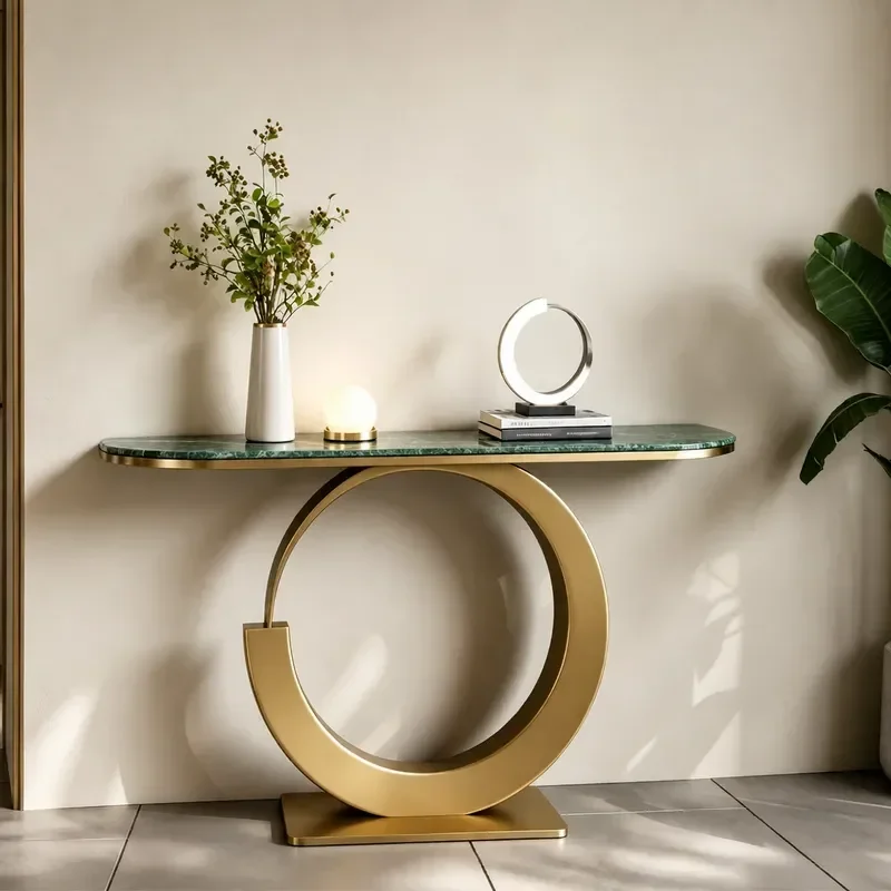 Modern Simple Marble Entrance Table for Foyer Reception Living Room Factory Direct Sales