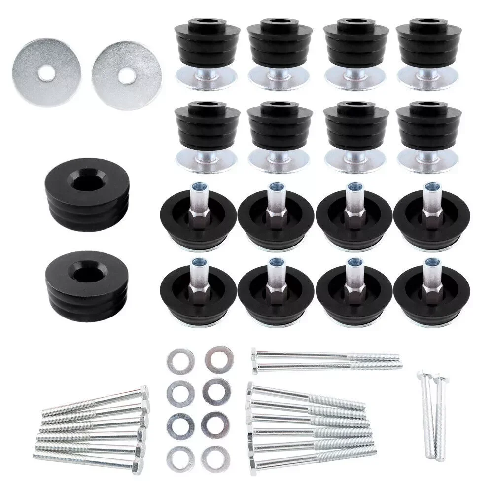 

Black Red Body Cab Mount Bushing Kit For 08-16 Ford F250 F350 Super Duty 2/4WD