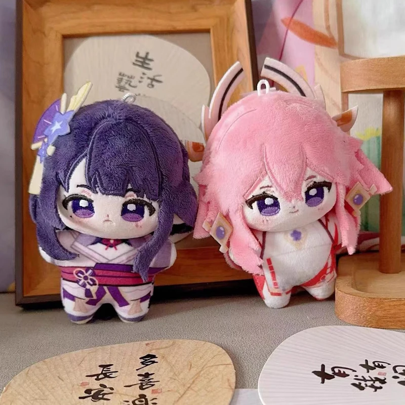 

Anime Genshin Impact Plush Doll Raiden Shogun Kamizato Ayaka Mavuika Yae Miko Lyney Kinich kids toy Key Chain Small pendant gift