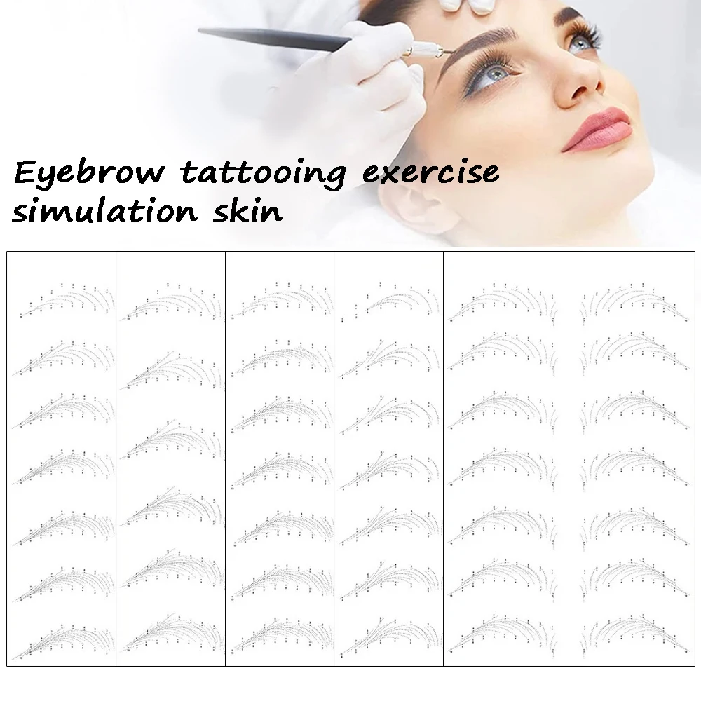 

1Pcs Reusable Wild Line Eyebrow Tattoo Practice Skin Silicone Eyebrow Painting Training Fake Skin Tattoo Aids For Beginner