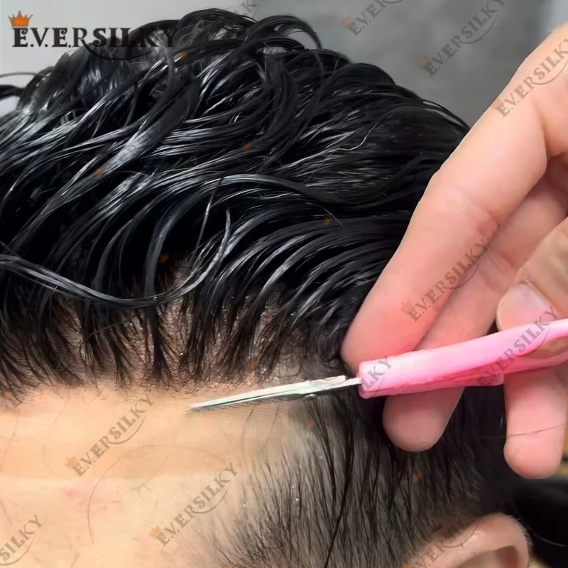 السويسري الدانتيل الجبهة و Pu الذكور الباروكات تنفس Q6 الرجال الشعر المستعار شعري طبيعي 1B20 1B30 1B40 شعر بشري حقيقي الرجال الشعرية الاصطناعية