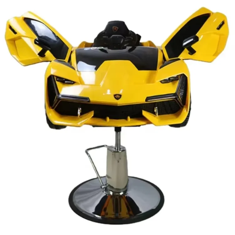 Professional Barbershop Salon Car Hairdressing Cutting Shaving Chair Modern Round Base Adjustable Rotation Child Barber Chair