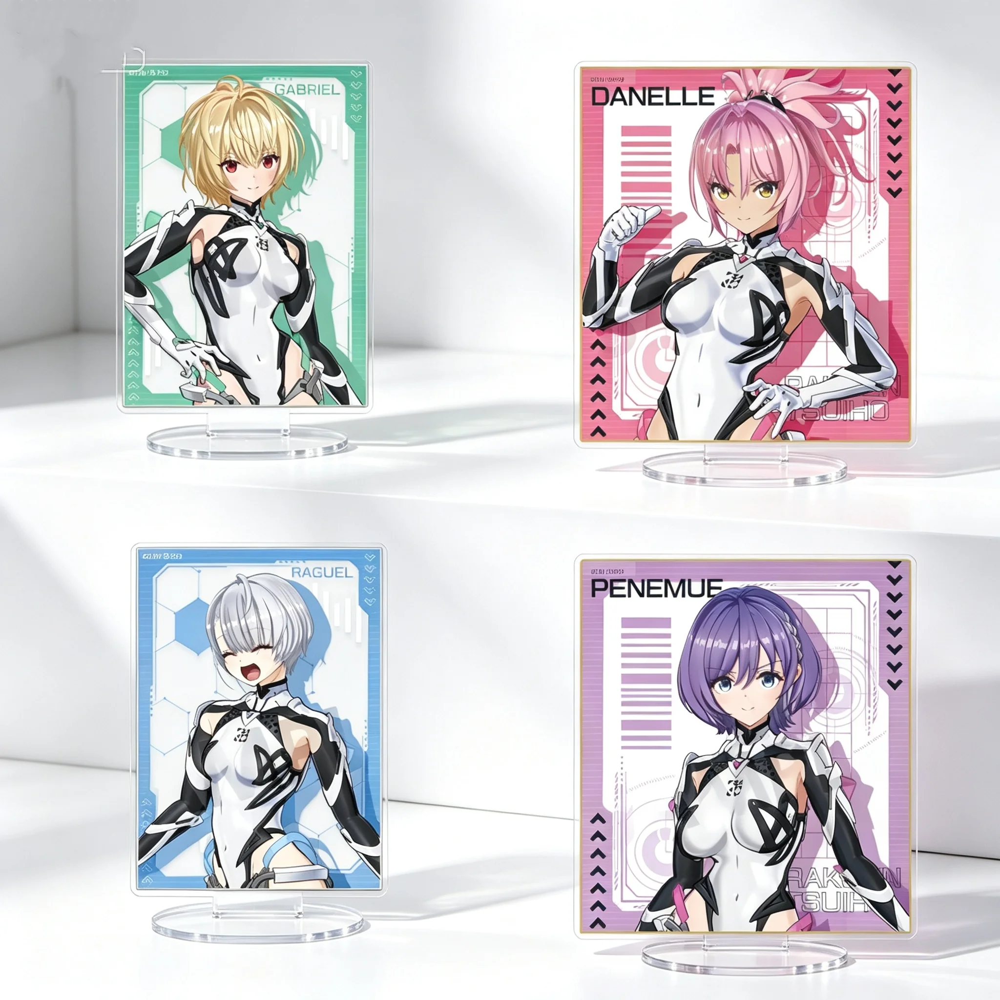 Anime Expelled from Paradise: Resonance of the Heart Danelle Rectangle Acrylic Stand Model Plate Keychains Desktop Ornament