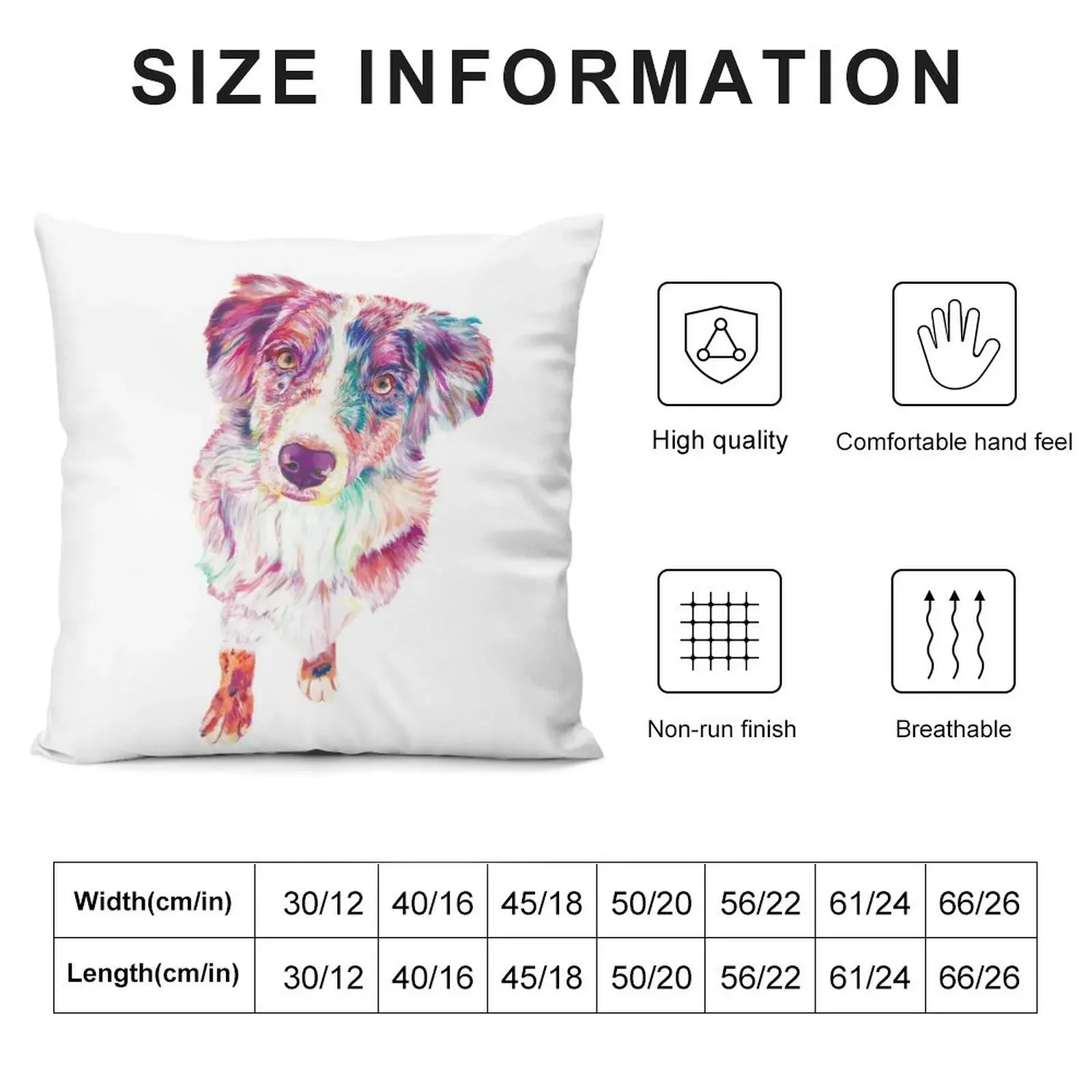 Multicolored Australian Shepherd Red Merle Dog Breed Throw Pillow Pillow Cases Decorative Cushion Cover Pillow Decor