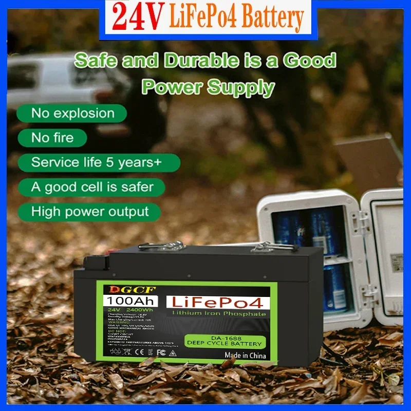 12V 150Ah 100Ah LiFePO4 Battery 24V With Built-in BMS Suitable For RV Camping Golf Cart Battery Off-Road Off Grid Solar Energy