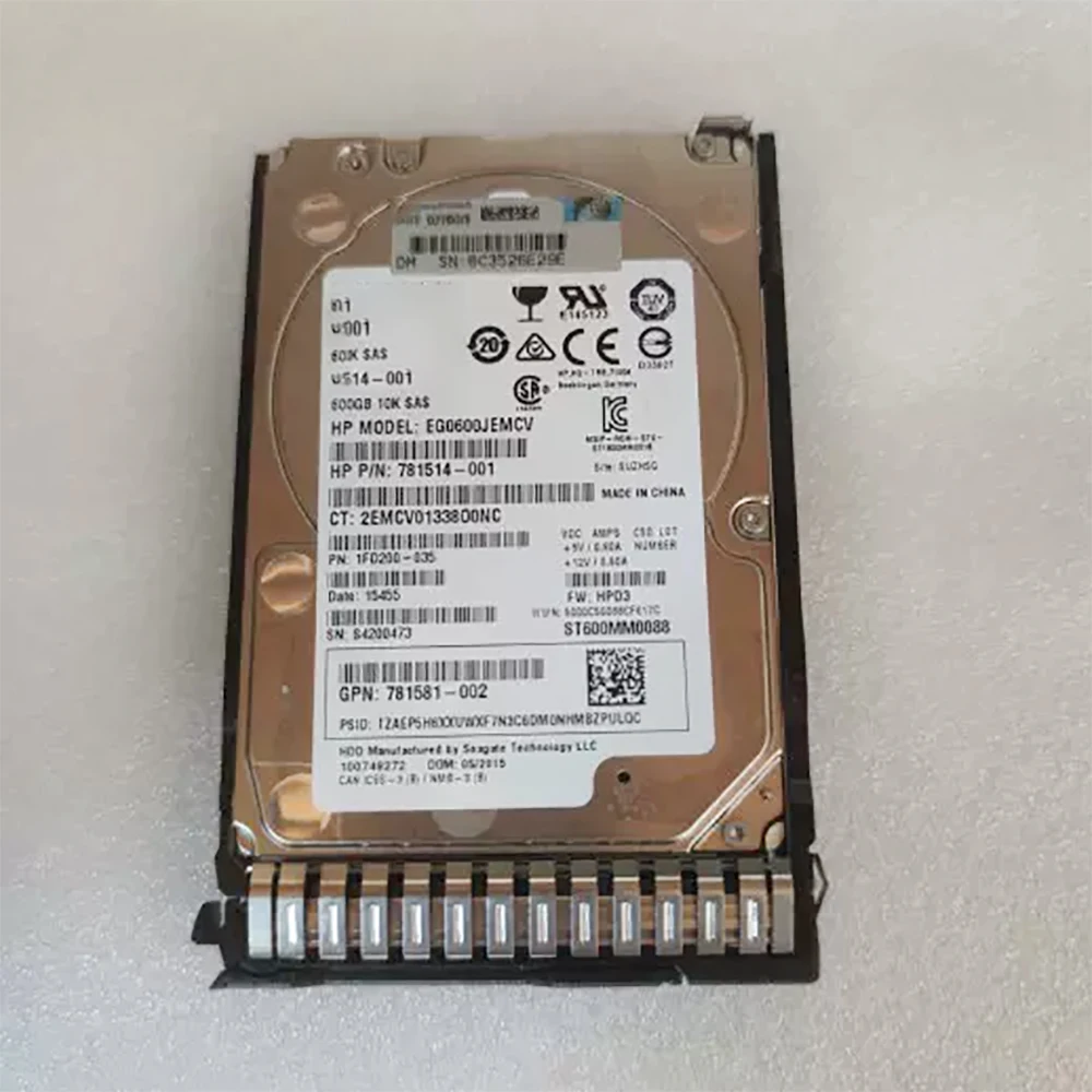 781577-001 781514-001 600GB SAS 2.5'' 10K 12G Gen9 HDD For HP