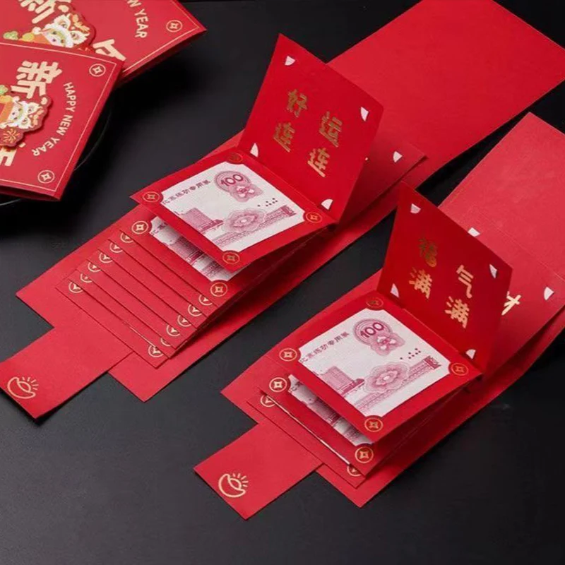 Snake Year Red Envelope 2025 New Year Creative Children New Years Money Spring Festival Lucky Pull style Surprise Red Envelope