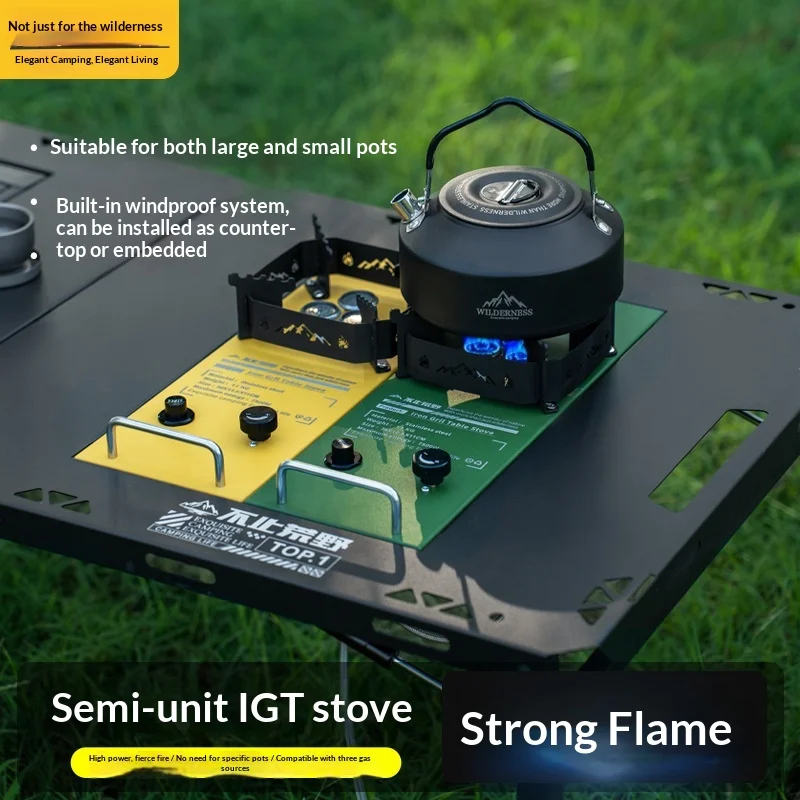 power portable stainless steel outdoor stove butane fuel windproof boiling water card design anti-extinguishing function