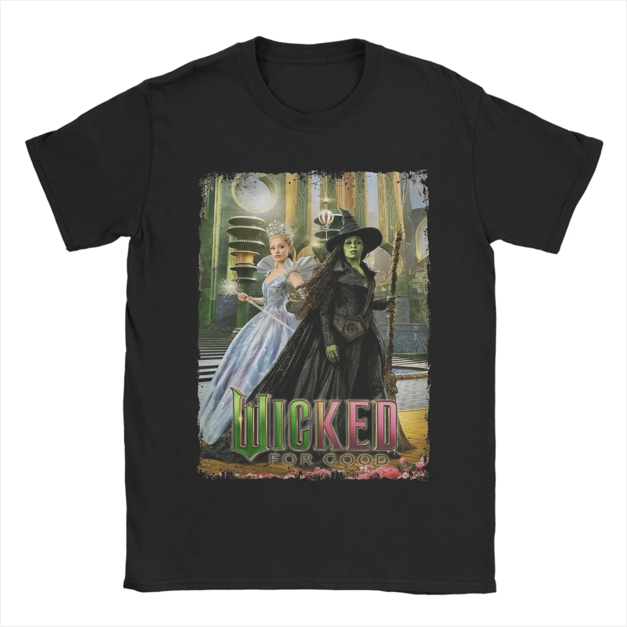 

Aesthetic Wicked For Good Movie T Shirt Men's 100% Cotton Novelty T-Shirt Crewneck Tee Shirt Short Sleeve Tops Plus Size