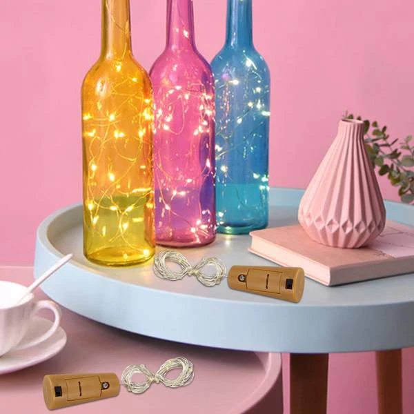 Promotion! 10 Packs Including Battery Led Wine Bottle Stopper Copper Wire Light String 2M 20LED Atmosphere Decorative Light