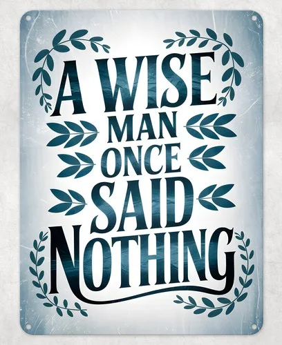 Wise Man Once Said Nothing Metal Poster Wall Tin Sign Man Cave Shed Home Plaque --Tin Sign