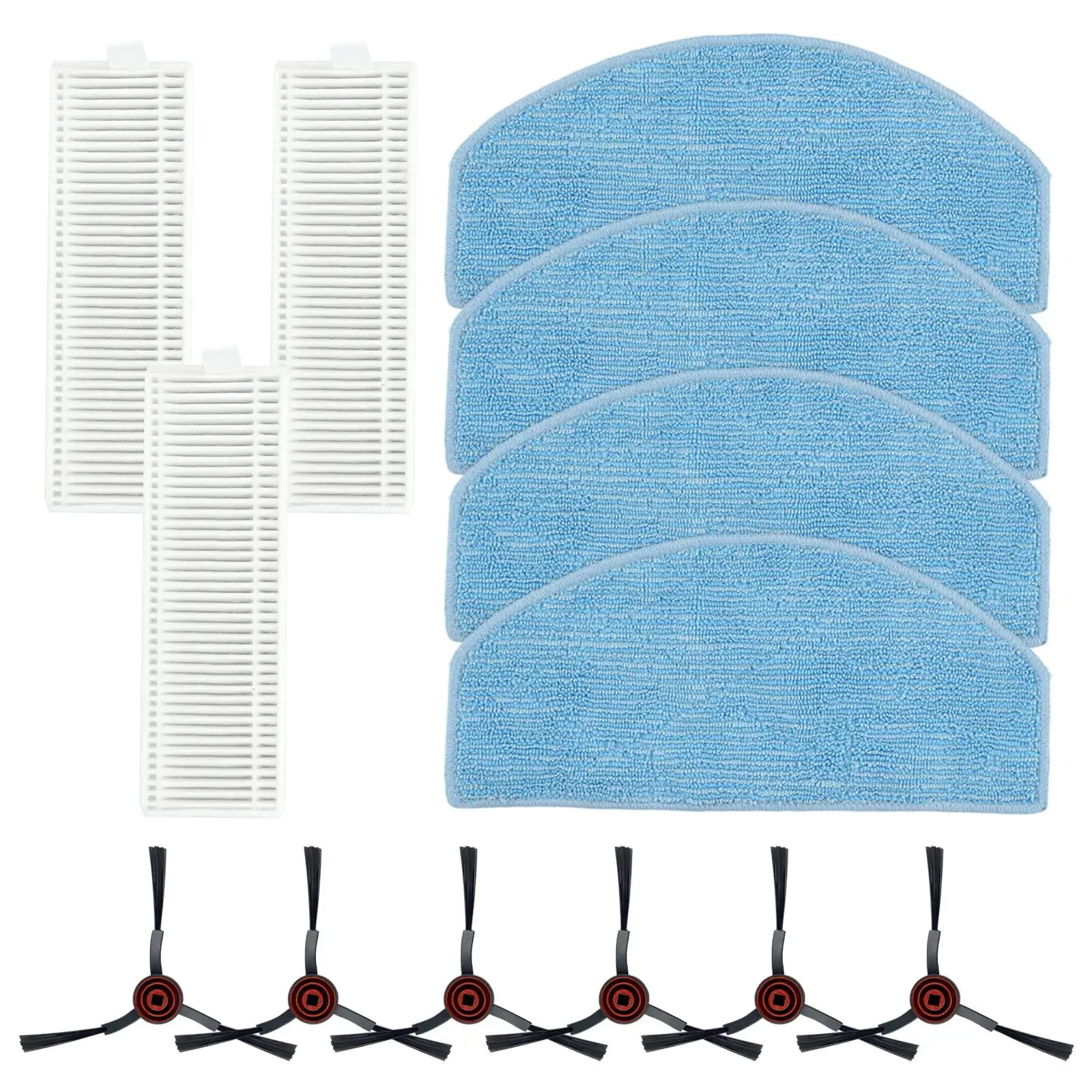 Replacement Side Brush and Filter Kit for Laresar Mars 01 Robot Vacuum Includes Mop Cloths for Efficient Cleaning