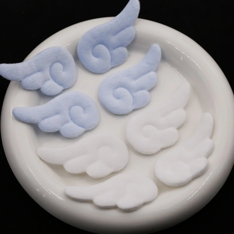 3/5Pair Plush Angel Wings Handmade Material Accessories Blue Pink White Card Cover Decoration DIY Stationery