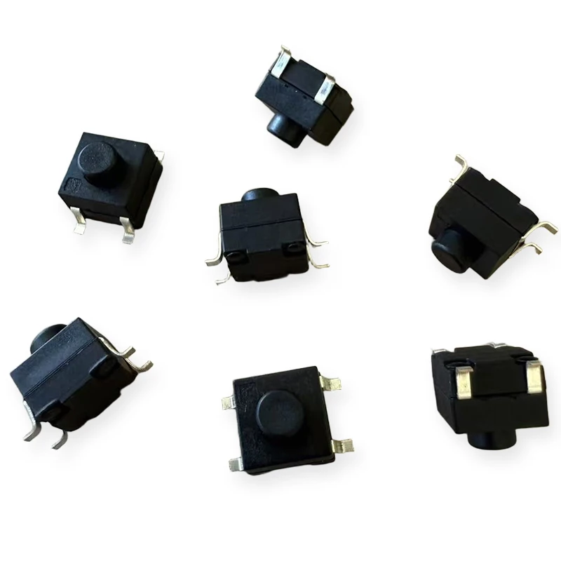 20PCS 8.1*8.1*8.4H Small Self-Locking SMD Push Button Switch 4-Pin 30V Patch Type High Temperature Resistance Flashlight Switch