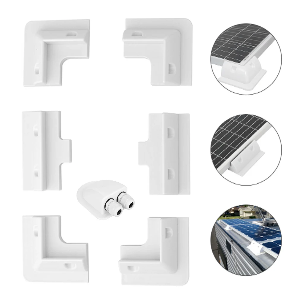 Adjustable ABS Solar Panel Mounting Bracket Set With Cable Gland For RV For Caravan Boat Camper Roof Flat For Surface Installati