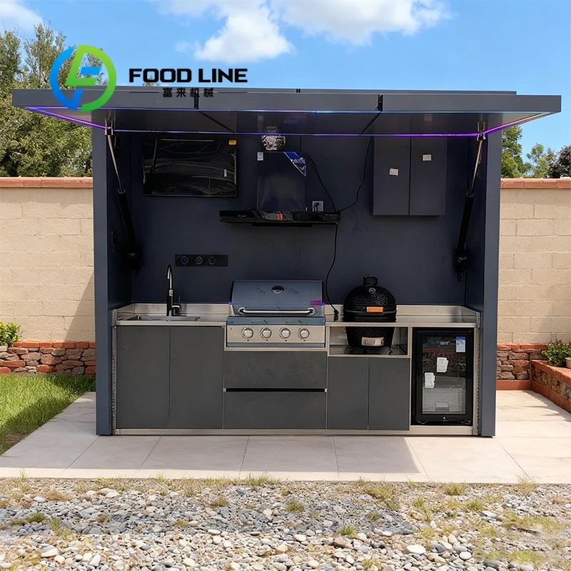 Complete Outdoor Kitchen Set With Multi Function Cabinets Ideal For Backyard Patio BBQ And Outdoor Cooking Entertainment Area