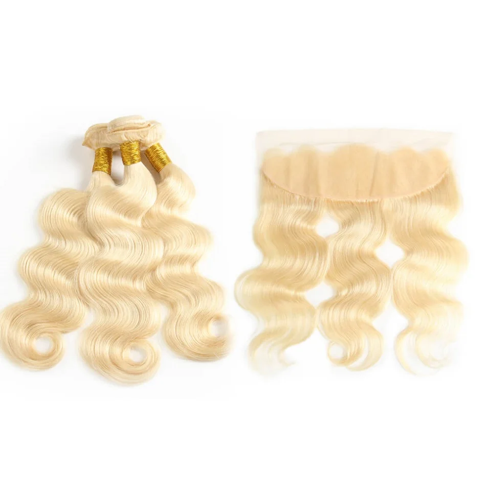 613 Body Wave Blonde Bundles Human Hair 10-30 Inch Unprocessed 16A Grade Brazilian Virgin Hair Bundles 3C4A Bundles Human Hair 613 Blonde Bundle Versatile Styling For Women