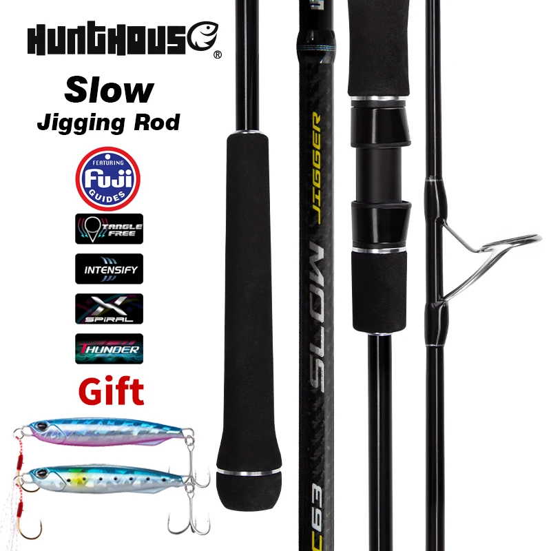 

Hunthouse Slow Jigging Fishing Rod Spinning Casting 1.9m 80-200g 180-300g M ML Fuji Guide Rings Reel Seat Boat Saltwater Fish